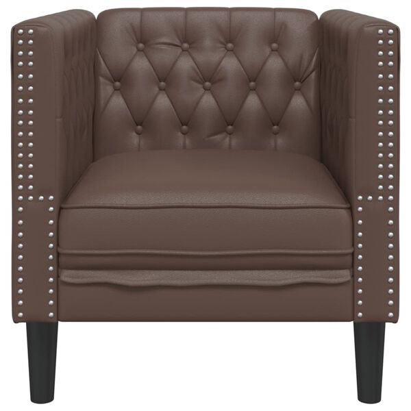vidaXL Chesterfield-Sessel Braun Kunstleder