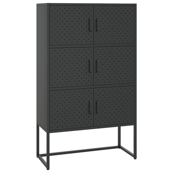 vidaXL Highboard Schwarz 80x35x135 cm Stahl