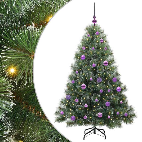 vidaXL K&uuml;nstlicher Weihnachtsbaum mit 150 LEDs Gr&uuml;n 150 cm PE und PVC