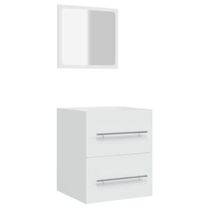 vidaXL Badschrank mit Spiegel Wei&szlig; 41x38,5x48 cm