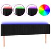 vidaXL LED Kopfteil Schwarz 203x16x78/88 cm Samt