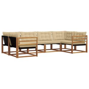 vidaXL Outdoor-Sofagarnitur mit Kissen 6 pcs Natur und Beige