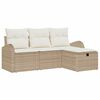 vidaXL Gartensofa-set 4 stk. Beige Poly-Rattan