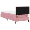 vidaXL LED Boxspringbett mit Matratze mit LED Rosa 80 x 200 cm Samt