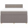 vidaXL Boxspringbett mit Matratze Taupe 140x200 cm Stoff