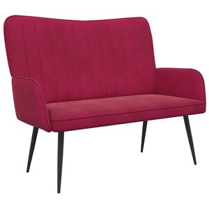 vidaXL 2-Sitzer Sofa Weinrot 115 x 61 x 87 cm Samt