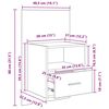 vidaXL Nachttisch 2 pcs Altholz 50 x 32.5 x 80cm Holzwerkstoff