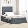 vidaXL Ottoman-Bett mit Matratzen & LEDs Dunkelgrau 120x190 cm Samt