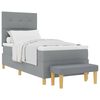 vidaXL Boxspringbett mit Matratze Hellgrau 80 x 200 cm Stoff