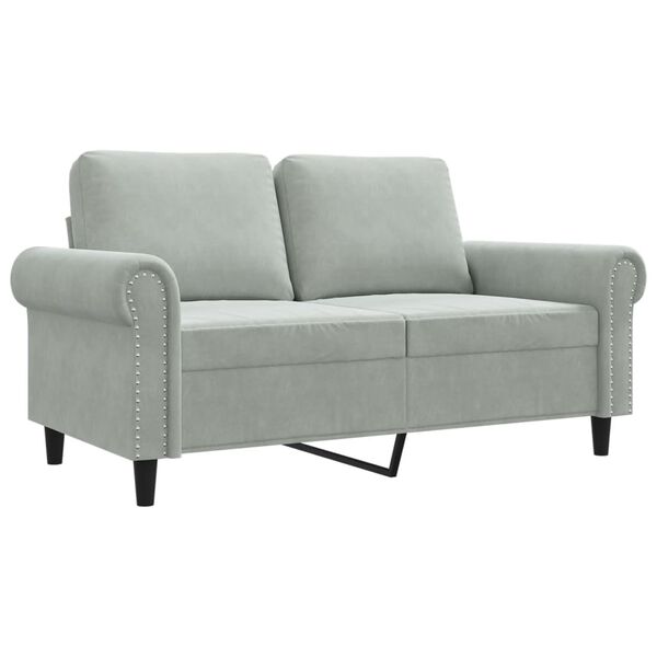 vidaXL 2-Sitzer-Sofa Hellgrau 120 cm Samt