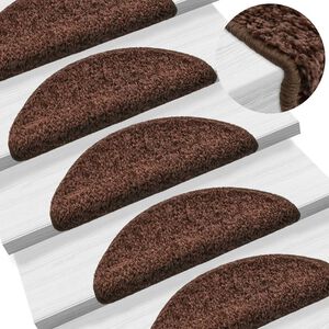 vidaXL Stufenmatten 15 Stk. 56x17x3 cm Braun Halbrund