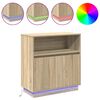 vidaXL LED-Sideboard Sonoma-Eiche 71 x 34,5 x 75 cm Holzwerkstoff