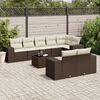 vidaXL 9-tlg. Garten-Sofagarnitur mit Kissen Braun Poly Rattan