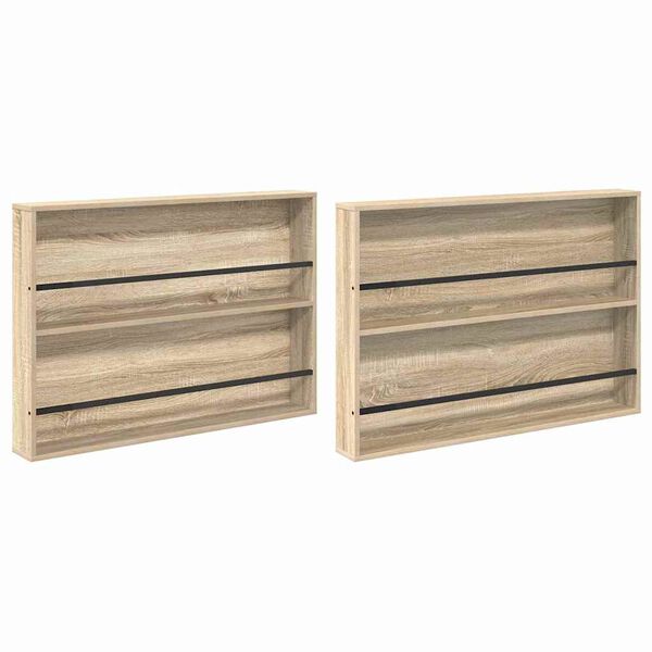 vidaXL Magazinregal 2 pcs Sonoma-Eiche 100 x 12 x 70 cm Holzwerkstoff