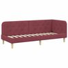 vidaXL Eckbettgestell Weinrot 80 x 200 cm Stoff