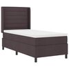vidaXL LED Boxspringbett mit Matratze Dunkelbraun 90 x 190 cm Stoff
