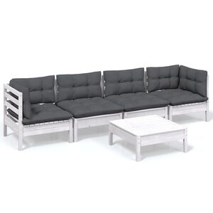 vidaXL 5-tlg. Garten-Lounge-Set mit Kissen Kiefer Massivholz