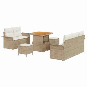vidaXL Garten-Sofa-Set 8 stk. 7-Sitzer Beige und Creme