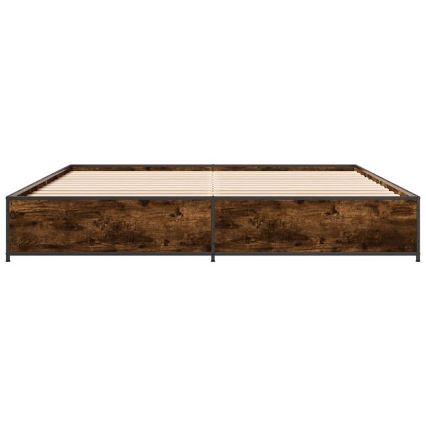 vidaXL Bettgestell R&auml;uchereiche 180x200 cm Holzwerkstoff und Metall