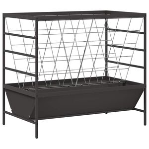 vidaXL Viehfutterspender Schwarz 100 x 60 x 90 cm Kaltgewalzter Stahl