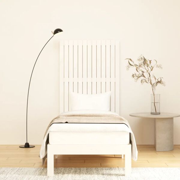 vidaXL Wand-Kopfteil Weiß 82,5x3x110 cm Massivholz Kiefer