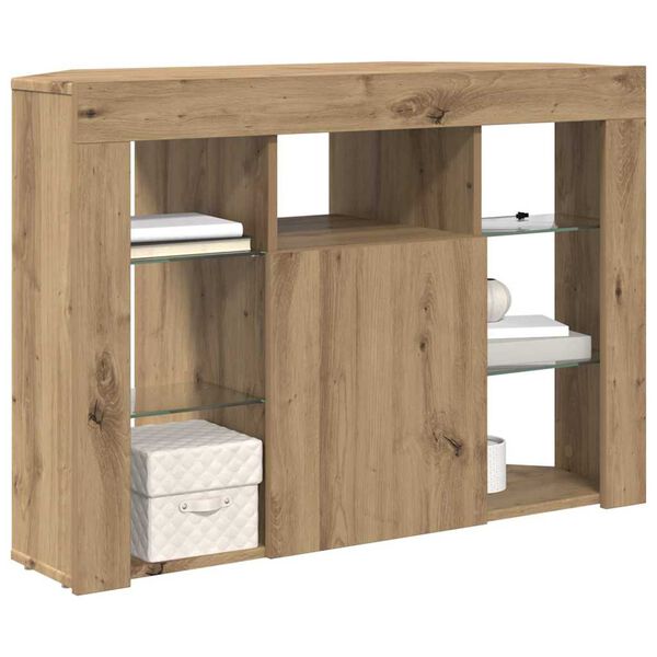 vidaXL Eck-LED-TV-Schrank Artisan-Eiche 100x40x68cm Holzwerkstoff