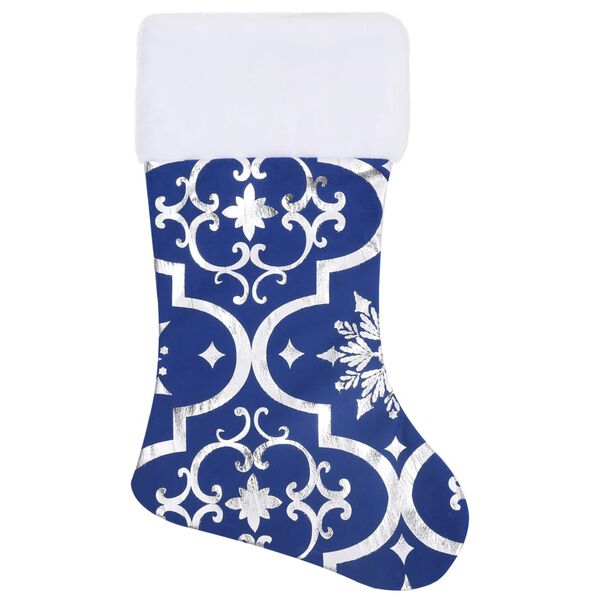 vidaXL Luxus-Weihnachtsbaumdecke mit Socke Blau 122 cm Stoff