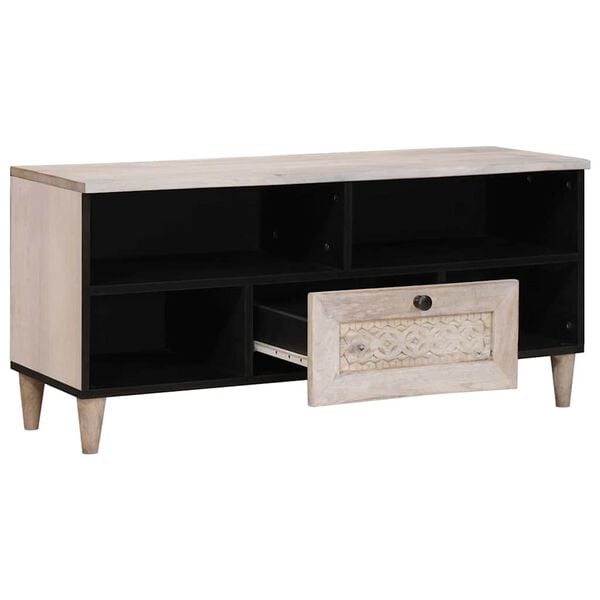 vidaXL TV-Einheiten mit Schubladen Weiß 105 x 33 x 46 cm Holzwerkstoff