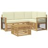 vidaXL Outdoor-Sofagarnitur mit Kissen 5 pcs Wei&szlig; und Creme Polyester