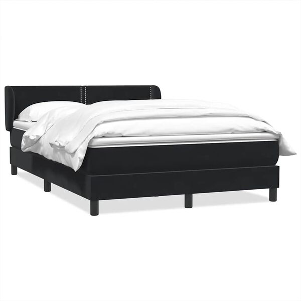 vidaXL Boxspringbett mit Matratze Schwarz 160x210 cm Samt
