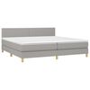 vidaXL Boxspringbett mit Matratze & LED Hellgrau 200x200 cm Stoff