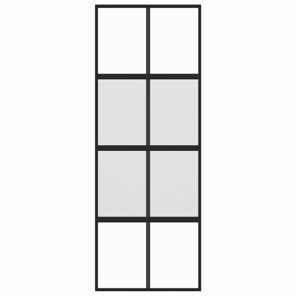 vidaXL Schiebet&uuml;r Schwarz 76x205 cm Hartglas und Aluminium