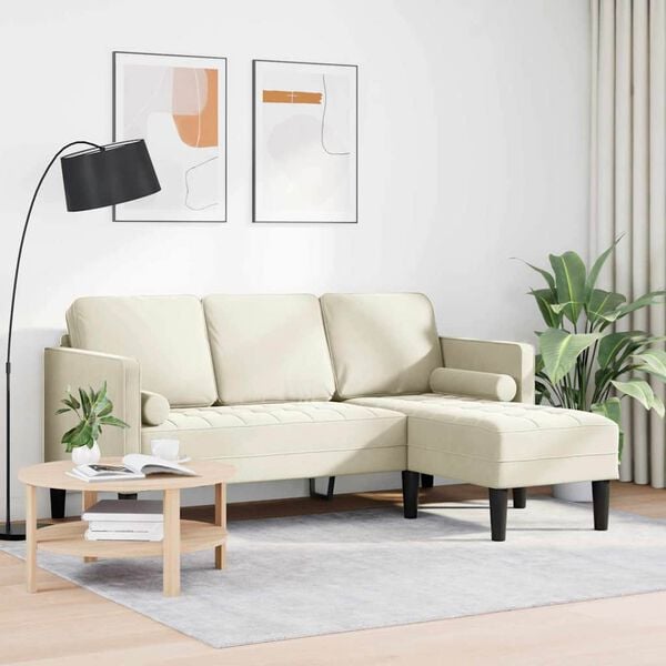 vidaXL Sofa Set Creme 173 x 131 x 67 cm Samt