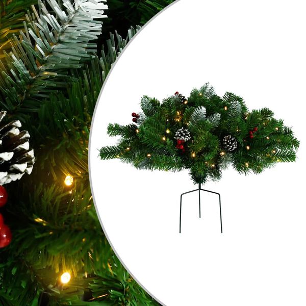 vidaXL K&uuml;nstlicher Weihnachtsbaum mit Beleuchtung Outdoor Gr&uuml;n 40 cm