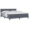 vidaXL Boxspringbett mit Matratze Dunkelgrau 180 x 200 cm Samt