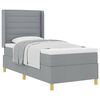 vidaXL Boxspringbett mit Matratze Hellgrau 80 x 200 cm Stoff