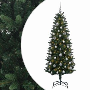 vidaXL K&uuml;nstlicher Weihnachtsbaum mit Kugel 120 cm 150 LEDs