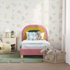 vidaXL Kinderbettgestell mit Kopfteil Rosa 70 x 140 cm Samt