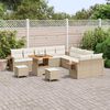 vidaXL Gartensofa-set mit Kissen 17 pcs Beige und Creme Poly-Rattan