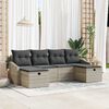 vidaXL Gartensofa-set mit Kissen mit Speicher 6 pcs Poly-Rattan