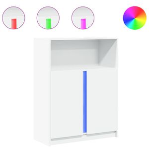 vidaXL LED-Sideboard Wei&szlig; 77x34x100 cm Holzwerkstoff