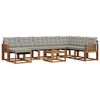 vidaXL Outdoor-Sofagarnitur mit Kissen 9 pcs Nat&uuml;rlich und Hellgrau