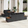 vidaXL Garten-Sofa-Set mit Speicher 6 pcs Schwarz Poly Rattan