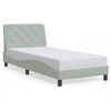 vidaXL Bettgestell ohne Matratze Hellgrau 90x190 cm Samt