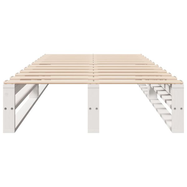 vidaXL Massivholzbett ohne Matratze Wei&szlig; 100x200 cm Kiefernholz