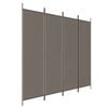 vidaXL 4-tlg. Paravent Anthrazit 200x200 cm Stoff