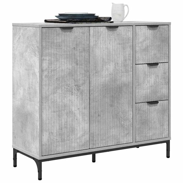 vidaXL Sideboard Beton Grau 89,5 x 33 x 82 cm Holzwerkstoff