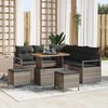 vidaXL Garten-Sofa-Set mit Kissen mit Speicher mit Kissen 8 pcs Grau