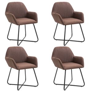 vidaXL Esszimmerst&uuml;hle 4 Stk. Braun Stoff