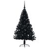 vidaXL Künstlicher vorbeleuchteter Weihnachtsbaum Schwarz 120 cm PVC